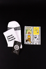 Long white cotton socks with lettering Without 8042733 photo β1