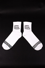Long white cotton socks with lettering Without 8042733 photo №2