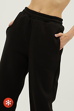 Black fleece padded sweatpants with cuffs Garne 3039734 photo №4