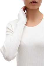 Knitted women's dress in white  4038734 photo №3