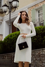 Knitted women's dress in white  4038734 photo №5