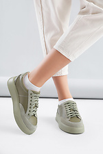 Halbsaison-Sneaker für Damen aus echtem Leder auf der Plattform 4205734 Foto №1