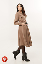 Warm knitted dress on fleece with wide skirt and pockets Garne 3039735 photo №2