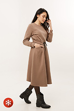 Warm knitted dress on fleece with wide skirt and pockets Garne 3039735 photo №4