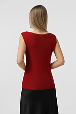 Knitted women's tank top in burgundy color  4038735 photo №2