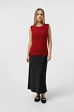 Knitted women's tank top in burgundy color  4038735 photo №3