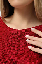 Knitted women's tank top in burgundy color  4038735 photo №5