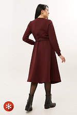 Теплое трикотажное платье KLASNE2 на флисе с широкой юбкой и карманами Garne 3039736 фото №4
