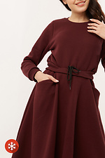 Теплое трикотажное платье KLASNE2 на флисе с широкой юбкой и карманами Garne 3039736 фото №5