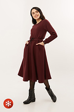 Теплое трикотажное платье KLASNE2 на флисе с широкой юбкой и карманами Garne 3039736 фото №6