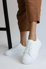 White women's sneakers made of genuine leather for every day  8018737 photo №6
