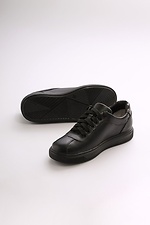 Women's demi-season sneakers made of black genuine leather  4205739 photo №2