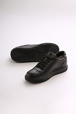 Halbsaison-Sneaker für Damen aus schwarzem Echtleder 4205739 Foto №2