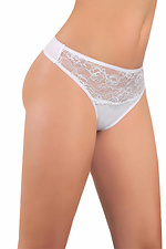 White cotton thong with lace ORO 4019740 photo №1