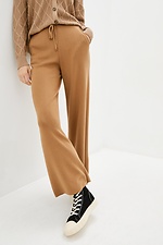 Knitted sand palazzo warm pants with drawstring  4037740 photo №1