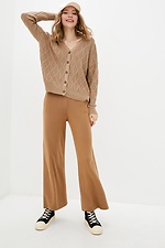 Knitted sand palazzo warm pants with drawstring  4037740 photo №2