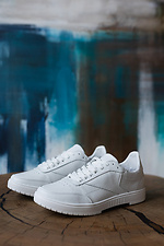 Children's white sneakers made of genuine leather  8018740 photo №1