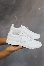 Children's white sneakers made of genuine leather  8018740 photo №5
