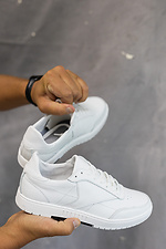 Children's white sneakers made of genuine leather  8018740 photo №6