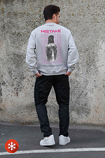 Herren Sweatshirt aus Fleece in Übergröße mit Aufdruck Mistake Gray Without 8055740 Foto №2