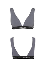 Soft sports top in gray cotton with tape Passion 4026742 photo №2