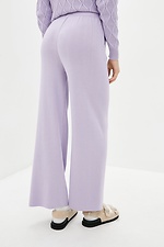 Ciepłe spodnie palazzo z dzianiny w kolorze liliowym ze sznurkiem  4037742 zdjęcie №3