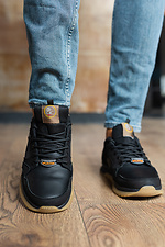 Черные кожаные кроссовки мужские для города 8018742 фото №2