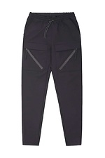 Черные спортивные штаны из плащевки с карманами спереди GARD 8011743 фото №2