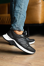 Black leather sneakers for men for the city  8018743 photo №1