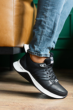Black leather sneakers for men for the city  8018743 photo №4