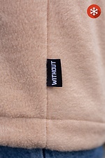 Warm oversized fleece hoodie in beige Without 8042744 photo №4