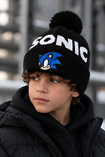 Дитяча Зимова Шапка Для Хлопчика Утеплена Флісом Without Pop Sonic Black Without 8056744 фото №2