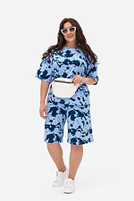 Women's summer suit t-shirt and shorts blue with print Garne 3034745 photo №2