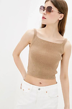 Knitted women's top in camel color  4038745 photo №1