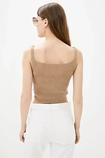 Knitted women's top in camel color  4038745 photo №2