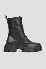 Damskie skórzane buty zimowe w kolorze czarnym.  4205746 zdjęcie №2