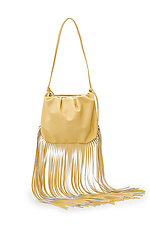 Yellow boho bag with fringe on a long strap  4007747 photo №2