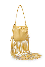 Yellow boho bag with fringe on a long strap  4007747 photo №3