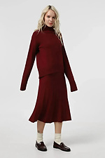 Knitted women's skirt in burgundy color  4038747 photo №3