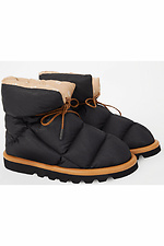 Черные ботинки дутики стеганные короткие на зиму Forester 4101749 фото №6