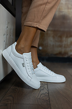 Women's white leather sneakers  8018750 photo №4