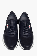 Мужские черные кроссовки на весну из натуральной кожи и замши  4205751 фото №3