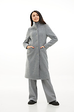 Полушерстяное пальто DEMI длиной ниже колена с высоким воротником-стойка Garne 3039752 фото №1