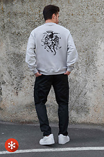Isoliertes Fleece-Sweatshirt in Übergröße für Herren mit aufgedrucktem Atemschutzgerät Grau Without 8055752 Foto №2
