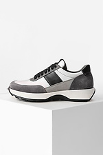Women's leather sneakers with dark inserts  4205754 photo №1