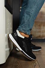 Black leather sneakers for men for the city 8018757 photo №4