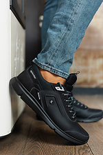 Men's black leather sneakers  8018758 photo №1