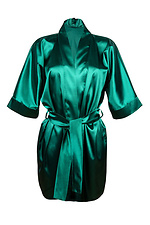 Короткий домашній халатик на запах зеленого кольору DKaren 4026759 фото №2