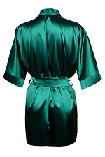 Короткий домашній халатик на запах зеленого кольору DKaren 4026759 фото №3