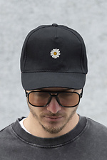 Men's Trucker Baseball Cap With Flower Print Black Without 8049759 photo №4